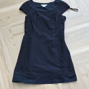 LUCY & LAUREL Elegant Black Eyelet Dress 6